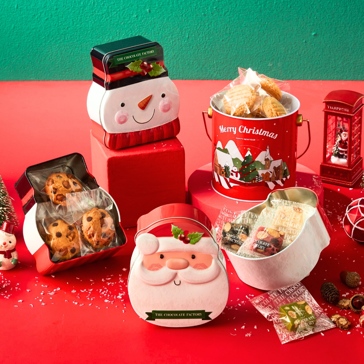 Santa Christmas Tin Box - The Chocolate Factory