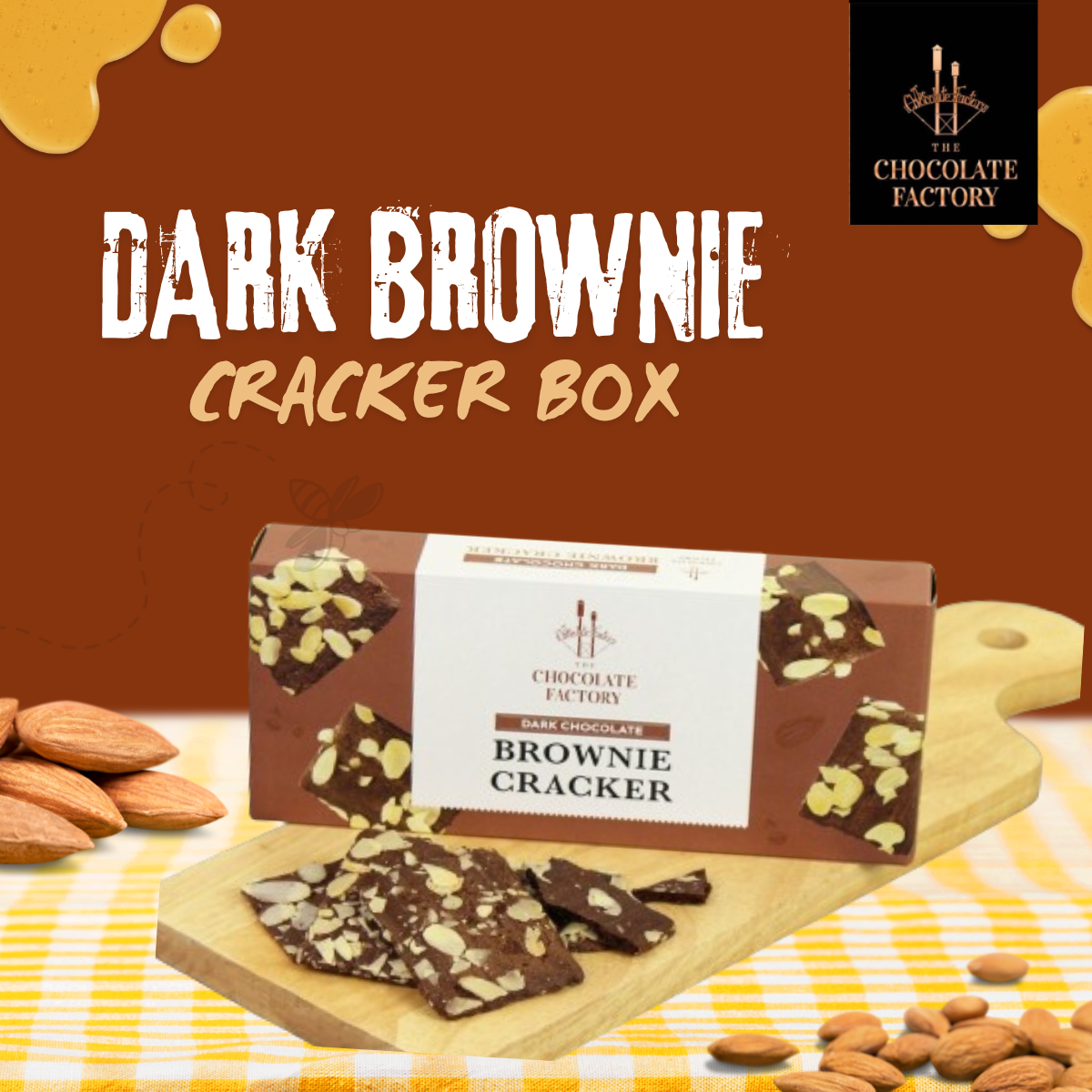 Dark Brownie Cracker (Box) - The Chocolate Factory